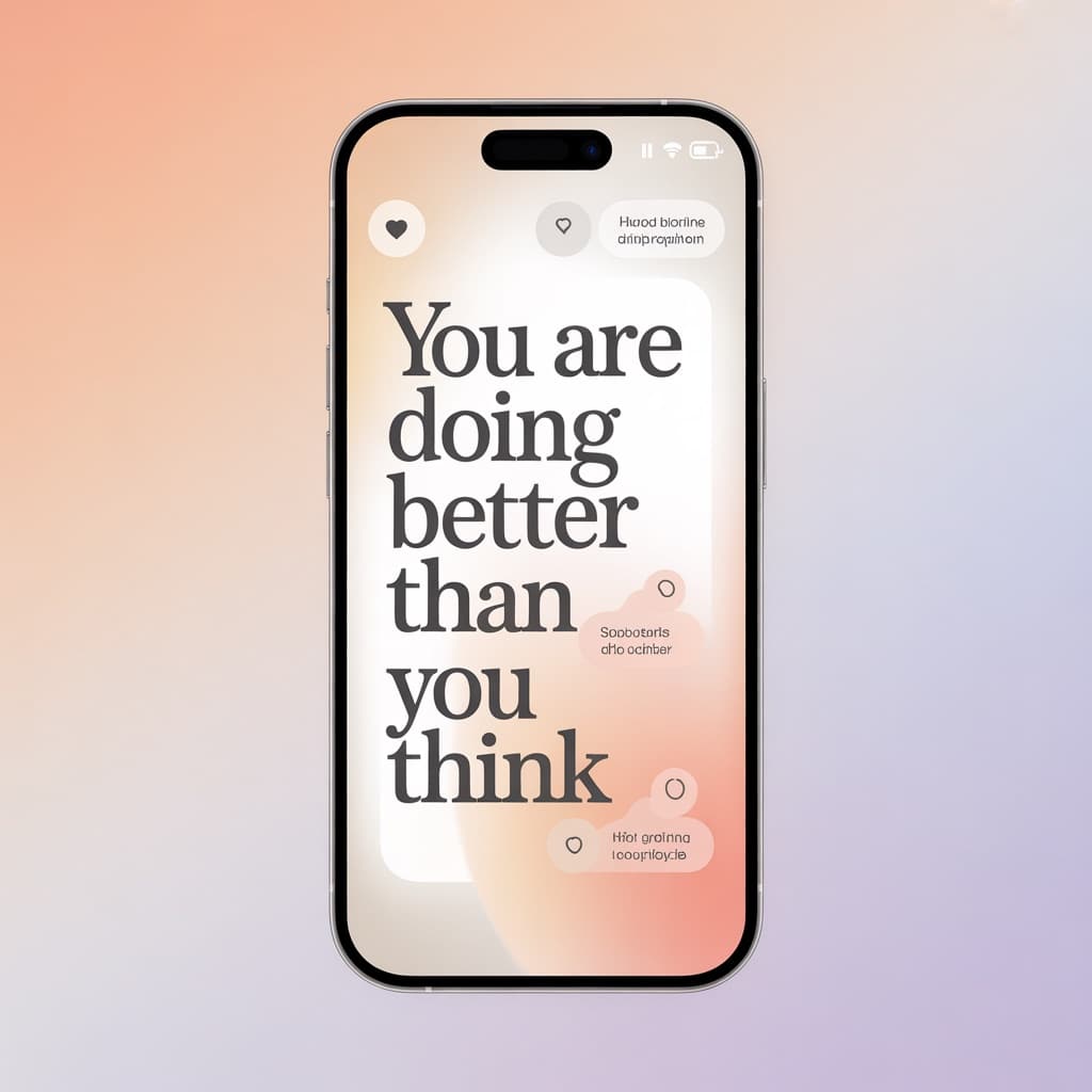 Daily Parent app screen with a supportive affirmation for mom guilt