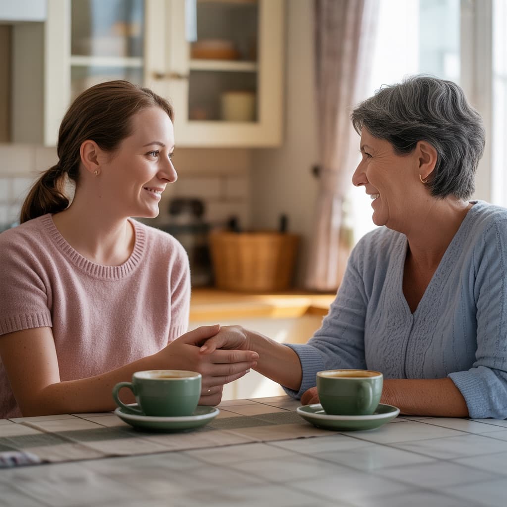 Two mothers sitting together