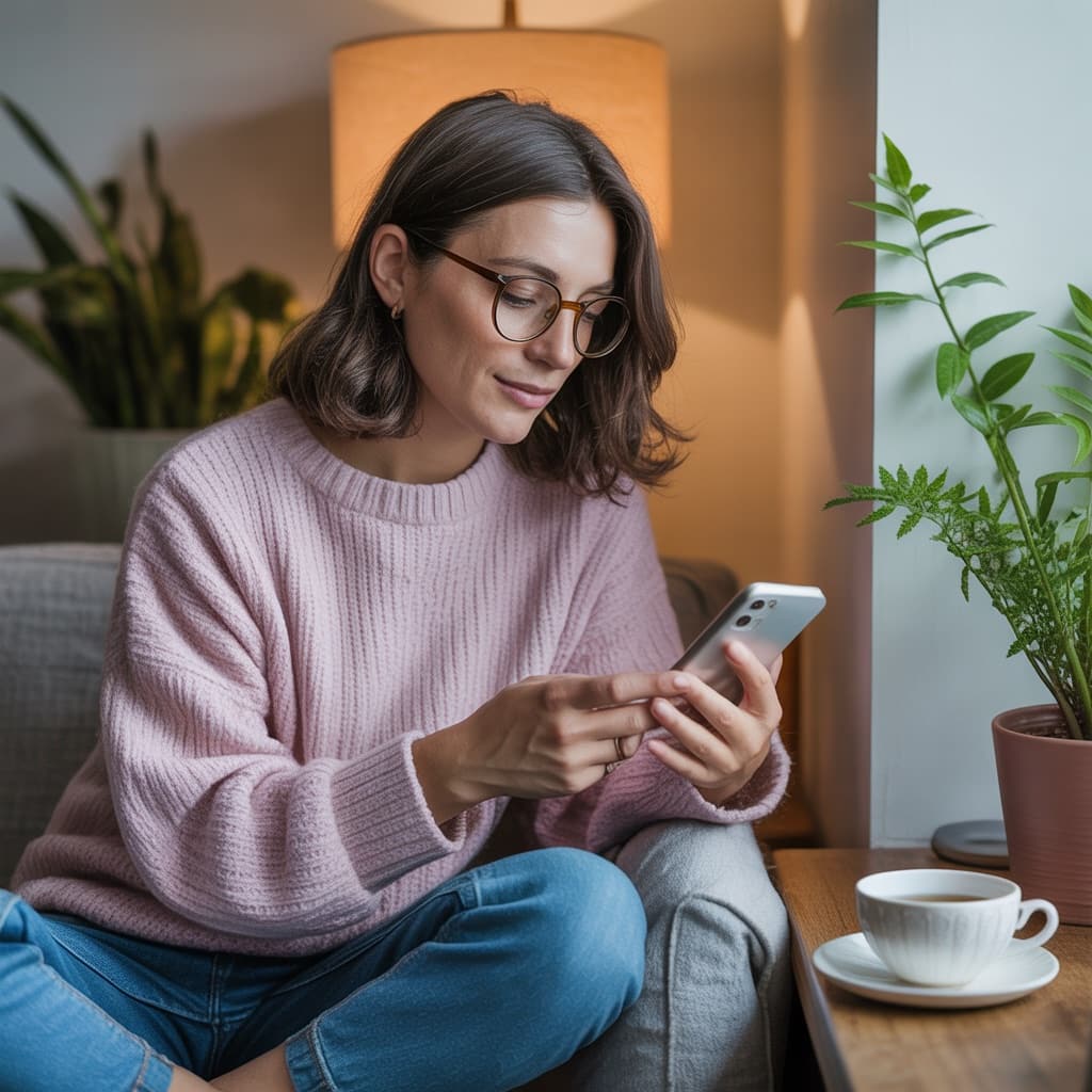 Parent sitting in a calm cozy corner