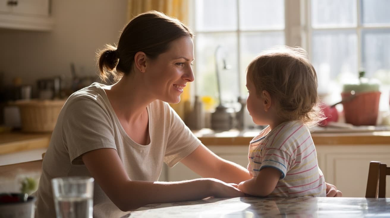 Tired parent sharing a gentle moment with their child because parenting does not require perfection