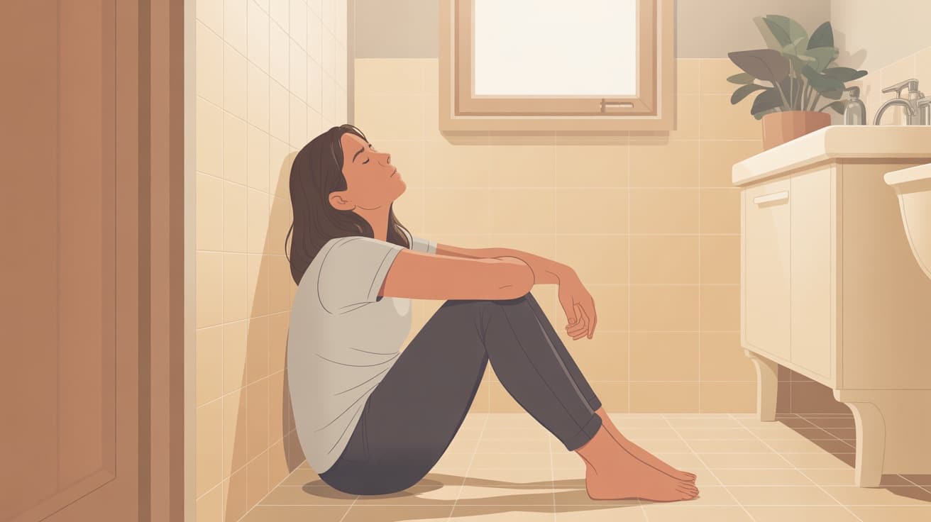 Burned-out parent taking a moment alone, illustrating the emotional weight of parenting burnout