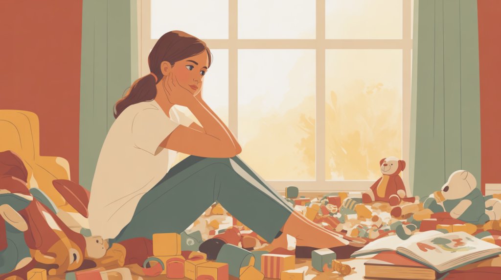 mom feeling isolated and overwhelmed by motherhood even while surrounded by family